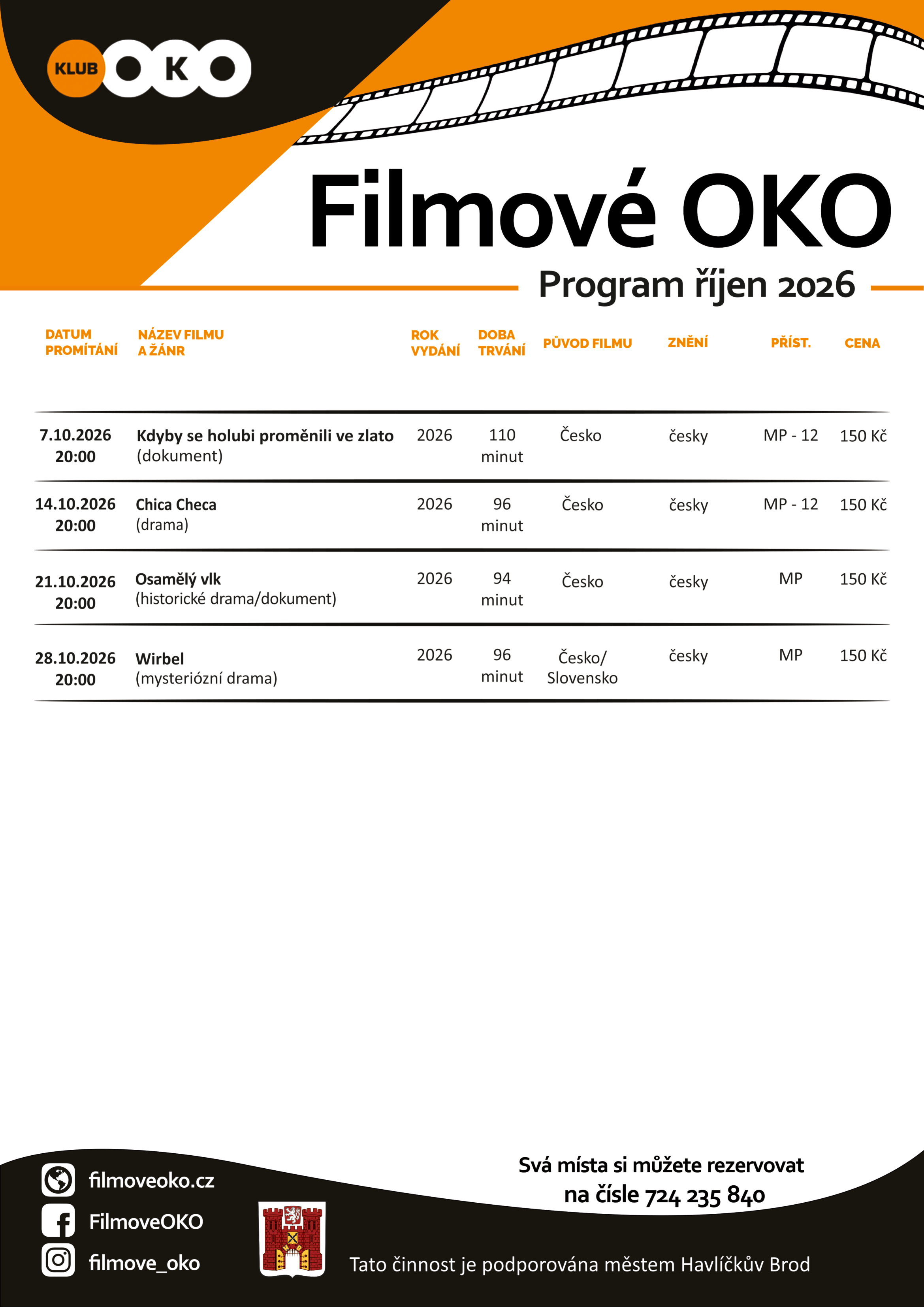 Filmové OKO na říjen